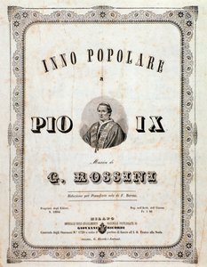 Frontispiz der Partitur des Volksliedes für Pius IX. von Gioacchino Rossini von Unknown artist
