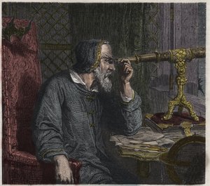 Galileo Galilei und sein Teleskop von Unknown artist