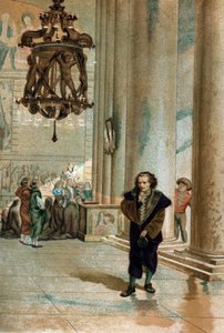 Galileo Galilei (1564-1642) beobachtet die Schwingung der Lampe der Kathedrale von Pisa. Aus „La Ciencia y sus Hombres“ von Louis Figuier, Barcelona 1881