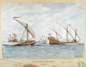 Galeere und Galeone des 15. Jahrhunderts von Unknown artist