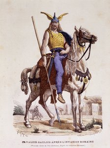 Gallischer Reiter nach der römischen Invasion - in „Kostüme von Paris durch die Jahrhunderte“ von Unknown artist