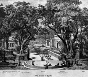 Spiele in Sparta (Griechenland) in der Antike. Gravur aus dem 19. Jahrhundert von Unknown artist