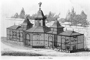 Gartenvoliere, Gravur 19. Jahrhundert von Unknown artist