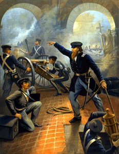 General Grant (1822 - 1885) während der Kapitulation von Mexiko-Stadt (Mexikokrieg: 1845 - 1848) - Gravur zwischen 1860-1870. von Unknown artist