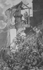 Deutscher Bauernkrieg (1524-1526): Verwüstung von Murrhardt, einer kleinen Stadt im Rems-Murr-Kreis, etwa 40 km nordöstlich von Stuttgart im Herzen des Schwäbischen Waldes von Unknown artist