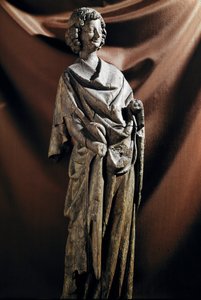 Gotische Kunst: „Engel“ Holzskulptur. 13. Jahrhundert