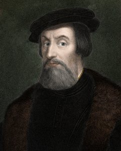 Hernando (Hernán) Cortés (Cortez) (1485-1547) englischer Eroberer Mexikos - Gravur - 19. Jahrhundert