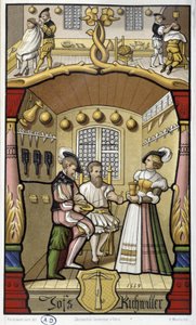 Friseur- und Barbier-Szenen - Faksimile einer Miniatur von 1559 von Unknown artist