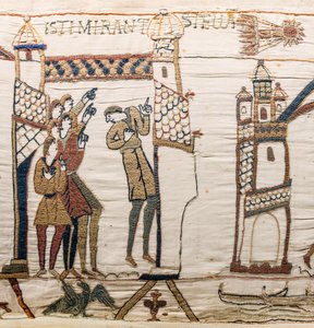 Halleyscher Komet und Harold erhält schlechte Nachrichten, Bayeux-Tapete von Unknown artist