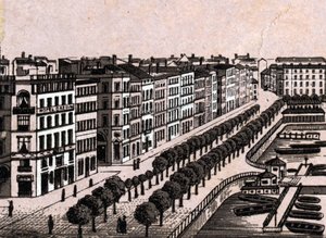 Hamburg, Deutschland: Blick auf den alten Jungfernstieg. aus 