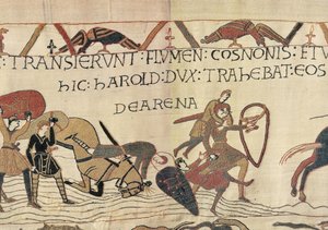 Harold zieht normannische Soldaten aus dem Treibsand, Teppich von Bayeux von Unknown artist