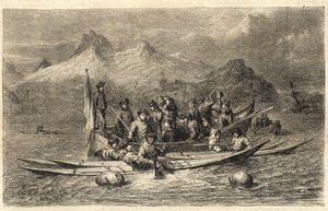 Robbenjagd - Robbenjagd in Grönland - Gravur aus 