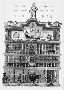 Hauptquartier der Ostindien-Kompanie in London im 17. Jahrhundert.