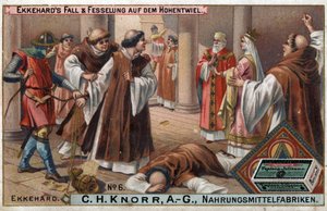 Geschichte von Ekkehard IV. von St. Gallen oder Eckhard, Eckhart (980 - 1057) Gelehrter und lateinischer Dichter. Der Fall von Ekkehard und seine Lehren in Hohentwiel. von Unknown artist
