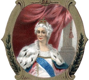 Geschichte Russlands: Porträt von Katharina II. von Russland (1729-1796). Späte Chromolithografie des 19. Jahrhunderts. von Unknown artist