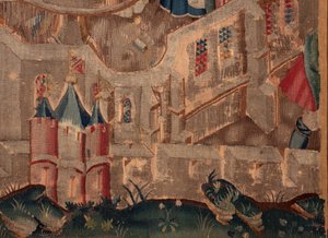 Geschichte von Saint Piat und Saint Eleuthère, Szene 6 (Detail rechts unten)
