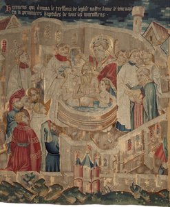 Geschichte von Saint Piat und Saint Eleuthère, Szene 6: Die Taufe von Hireneus und seiner Familie