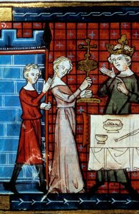 Prozession des Heiligen Grals. Miniatur aus „Tale du Grail“ von Unknown artist