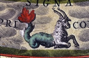 Horoskop: Sternzeichen Steinbock. Gravur aus dem 16. Jahrhundert von Unknown artist