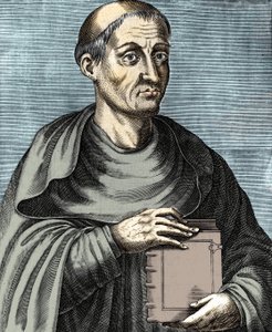 Hugues de Saint Victor. Französischer Theologe und Philosoph. 12. Jahrhundert. Gravur des 17. Jahrhunderts. von Unknown artist