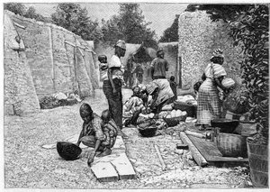 Menschlicher Zoo - ethnographische Ausstellung Westafrikas auf dem Champ de Mars (Paris)