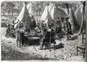 Menschliche Zoos - Menschlicher Zoo - Ethnologische Ausstellungen - Mohas-Indianer im Jardin d