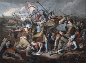 Hundertjähriger Krieg: „Die Schlacht von Azincourt am 25.10.1415“ - Gravur von Unknown artist