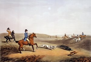 Jagdszene in England. 19. Jahrhundert Gravur. Gien, Jagdmuseum von Unknown artist