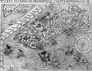 Island, ca. 1539, Detail aus Carta marina von Unknown artist