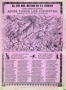 Illustrierte Tafel für ein mexikanisches Lied über das Ende der Welt, gesammelt von Antonio Vanegas Arroyo (1850-1917) 1899 von Unknown artist