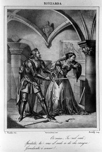 Illustration zu Akt IV von „Ricciarda“ des italienischen Dichters und Dramatikers Ugo Foscolo (1778-1827) 19. Jahrhundert von Unknown artist