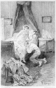 Illustration von „Rot und Schwarz“ von Stendhal. 1830.