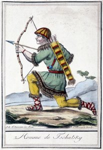 Illustration eines russischen Jägers (Tschutsky) im 19. Jahrhundert von Unknown artist