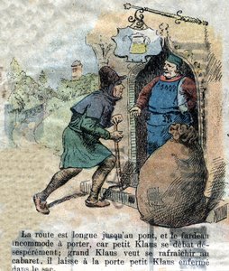 Illustration des späten 19. Jahrhunderts für das Märchen von Hans Christian Andersen „Groß Claus und Klein Claus“ (Klaus). Private Sammlung. von Unknown artist