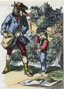 Illustration des Märchens „Gute Mutter Schaf“. In „Märchen aus dem Heim für die Kleinen“. Anonyme Gravur des 19. Jahrhunderts