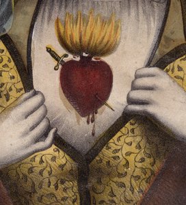 Unbeflecktes Herz Mariens (Detail) - 19. Jahrhundert Gravur von Unknown artist