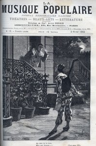 Im Mondlicht, eine Darstellung des beliebten Liedes. Harlekin auf Pierrots Balkon, im Mondlicht. von Unknown artist