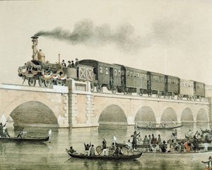 Einweihung der Brücke über die Lagune von Venedig zur Verbindung der Stadt mit dem Festland von Unknown artist