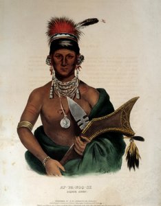 Indianer Amerikas: Porträt eines Indianerhäuptlings der Saukie Ap Pa Noo See