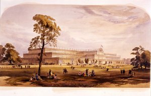 Industrielle Revolution: Ansicht des Kristallpalastes, gebaut von Joseph Paxton für die Weltausstellung 1851 in London (Hyde Park) 19. Jahrhundert