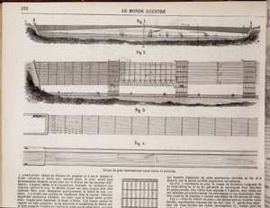 Internationales Brückenprojekt über den Ärmelkanal zwischen Calais und Dover - in „The Illustrous World“ vom 16.11.1867 von Unknown artist