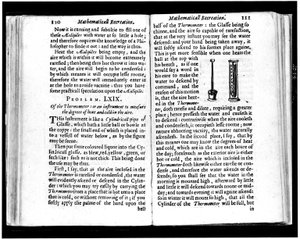 Italienische und niederländische Thermometer. Seiten aus „Mathematische Erholungen“ von Jean Leurechon (1591-1670) 1653 von Unknown artist