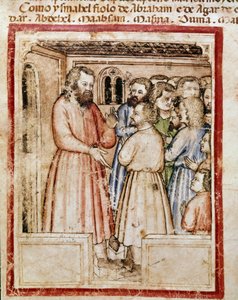 Jakob und seine zwölf Kinder Miniatur aus Codex 212 (oder Padovano Codice oder Bibel von Padua) 1390-1400 Rovigo, Accademia dei Concordi