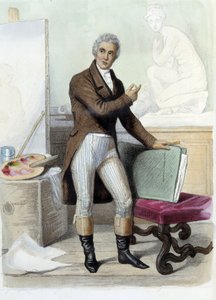 Jacques Louis David, französischer Maler und Karikaturist (1748-1825) in Ed. Mennechet, „Le Plutarque français“ von Unknown artist
