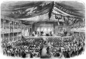 Japanisches Theater: dramatische Darstellung in Osaka. Gravur in „Das Illustrierte Universum“ von Unknown artist