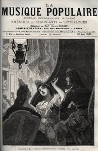 Jean de La Fontaine bei der Uraufführung der Oper „Astrée“ von Pascal Collasse - Gravur in „La musique populaire“ - 1882 von Unknown artist
