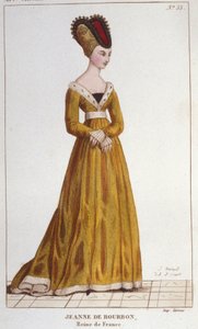 Jeanne de Bourbon (1338-1378). Königin von Frankreich von 1364 bis 1378. Gravur von 1830 von Unknown artist