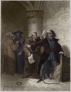 Hieronymus von Prag weigert sich zu widerrufen - Hieronymus von Prag (1379-1416) Kirchenreformer, weigert sich zu widerrufen - Gravur in „Populäre Fasten, oder Geschichte der heroischen Taten des Volkes und ihres Einflusses auf Wissenschaft, Kunst, Industr