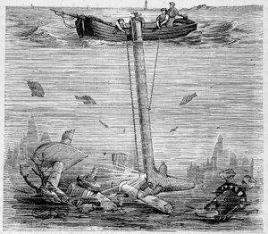 Jobard Unterwasserforscher - in „Die Wunder der Wissenschaft“ von Louis Figuier von Unknown artist