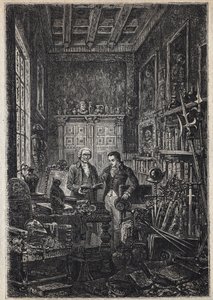 Jonathan Oldenbuck - (Der Heilige der Heiligen des Antiquars) - Illustration des 19. Jahrhunderts für den Roman „The Antiquary“. von Unknown artist